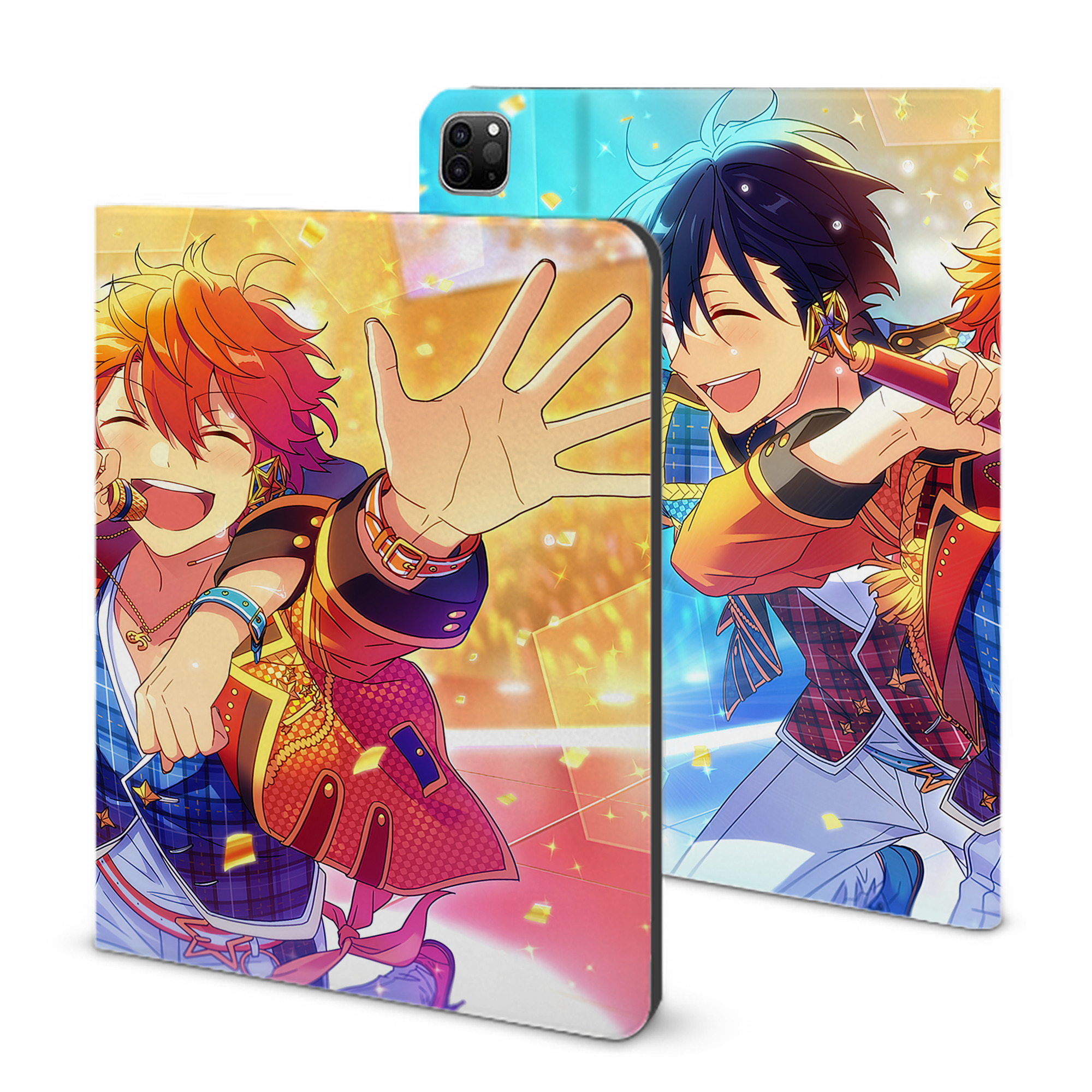 （画像用） あんさんぶるスターズ! Ensemble Stars IPad ケース ブック型 PUレザー TPU 耐衝撃 軽量 薄型 ペン収納なし 全面保護 IPad 各モデル対応